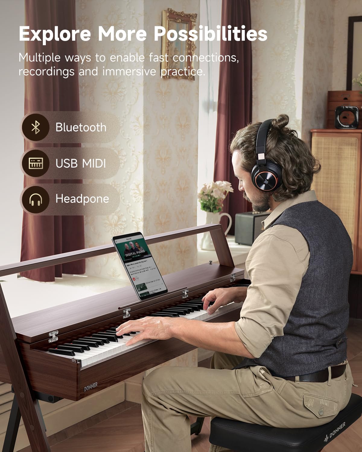 88 Key Weighted Digital Piano with Bluetooth L633121
