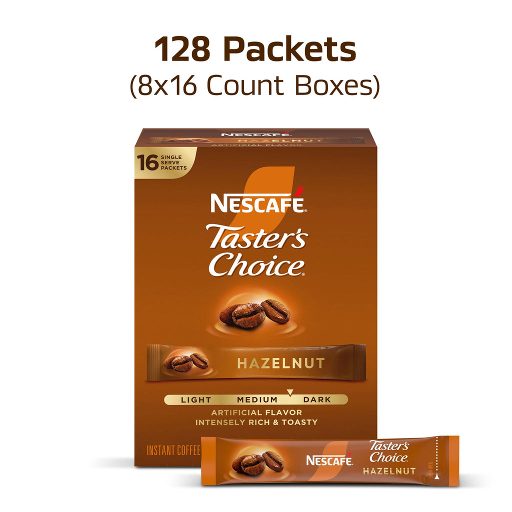 Hazelnut Flavored Coffee 8 Boxes 128 Packets D49208