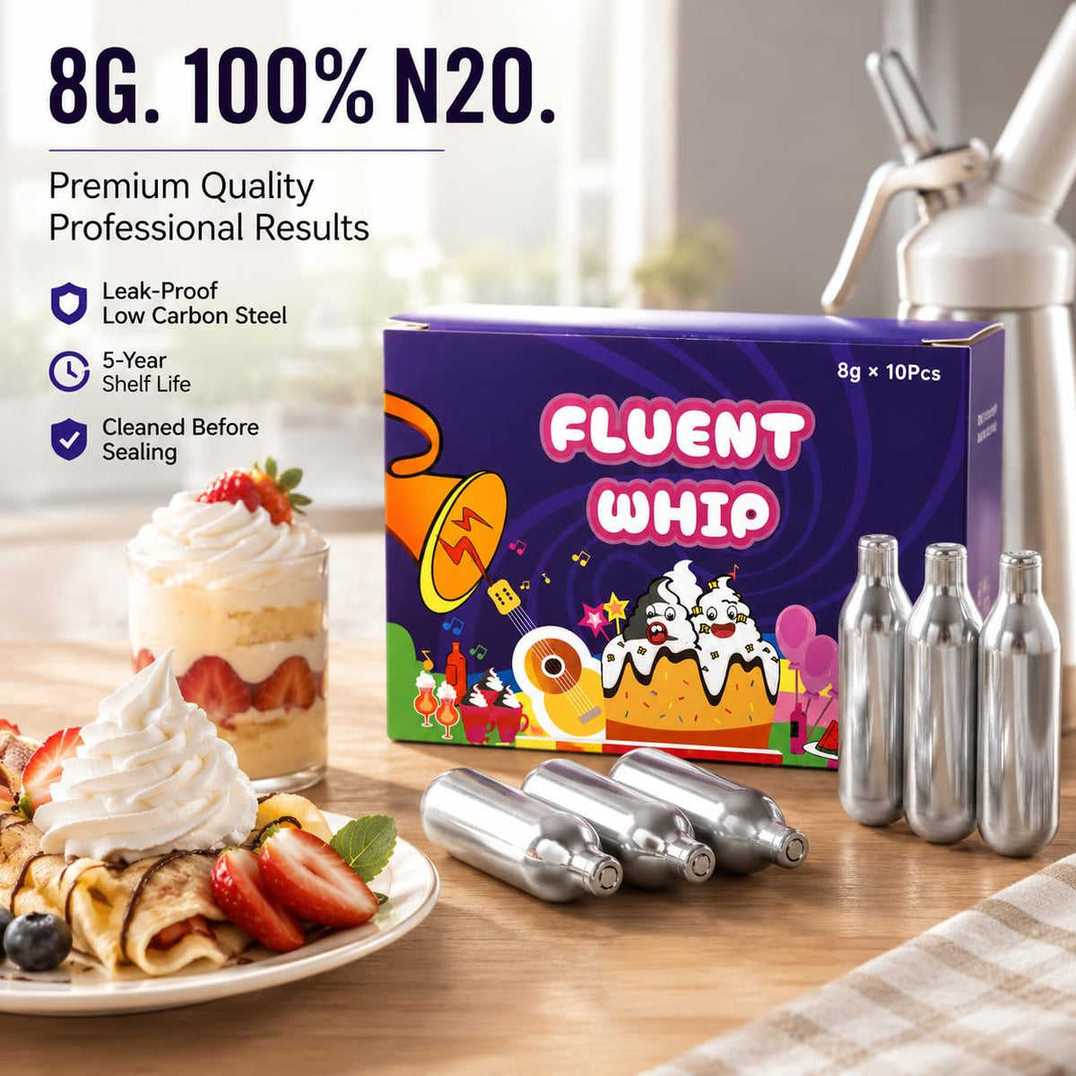 8g 10 Pack Whipped Cream Chargers H868