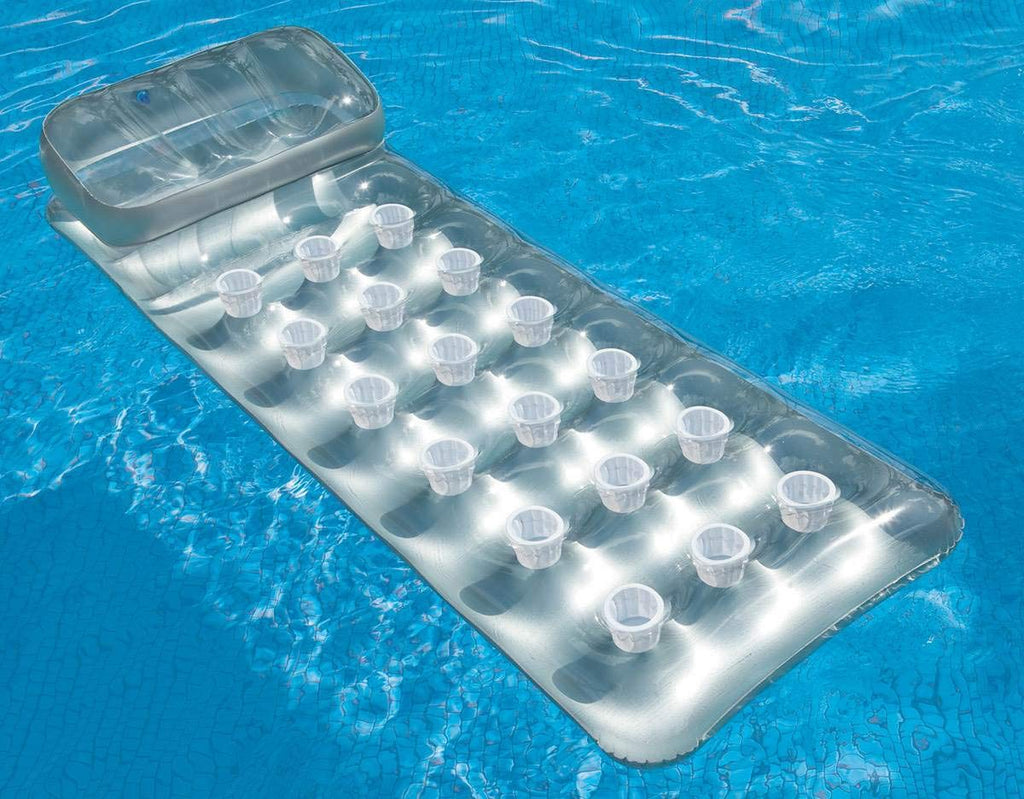 18-Pocket Mattress Pool Lounger with Headrest 3 Pack I564