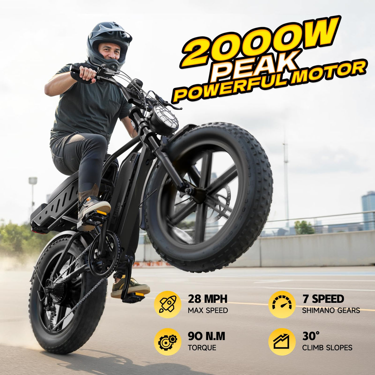 Electric Bike 48V 15Ah Battery 20"x4" Fat Tire Q65159