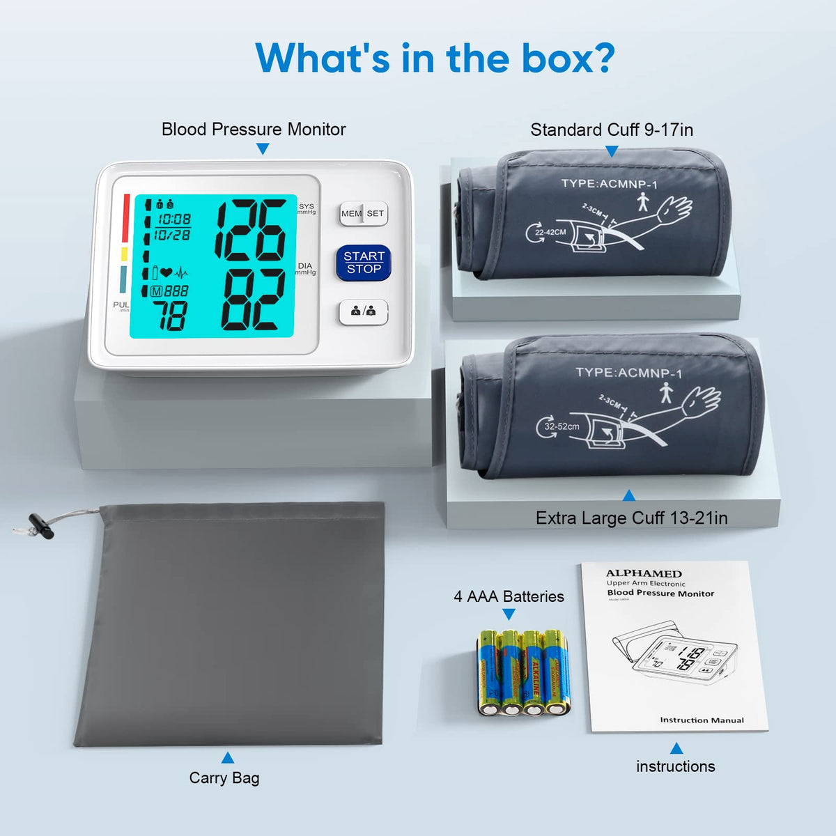 Blood Pressure Monitor with Dual Cuffs J47002