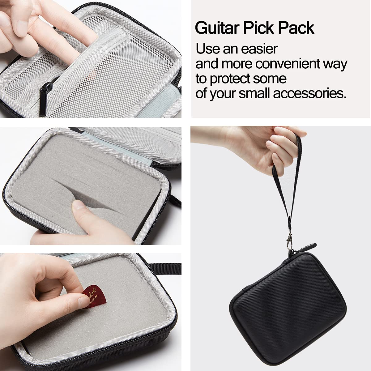 Guitar Pick Holder Case Black B442913