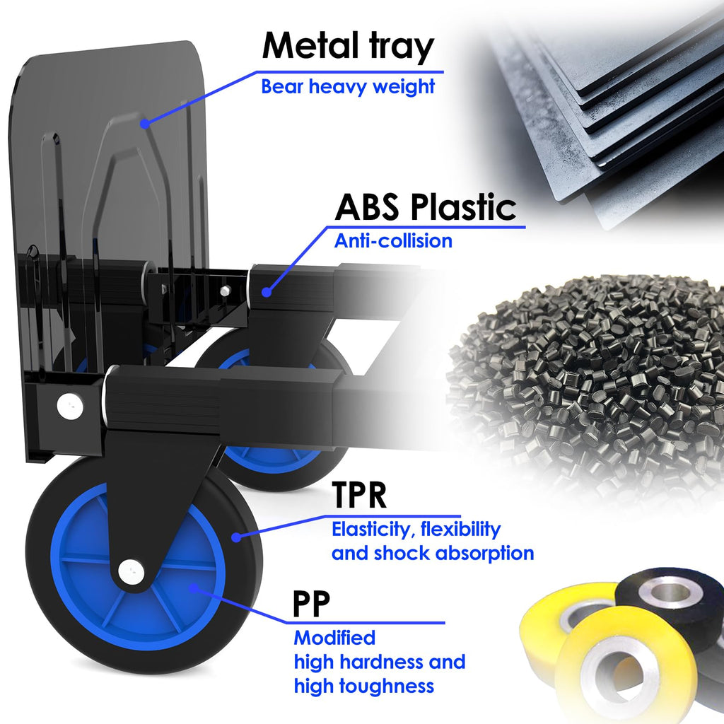 Heavy Duty 4 Wheels 500 Lbs Load Convertible Hand Truck Dolly Cart F3363