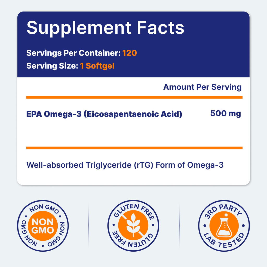 500 mg EPA Omega-3 Fish Oil Softgels, Pack of 2 G13040