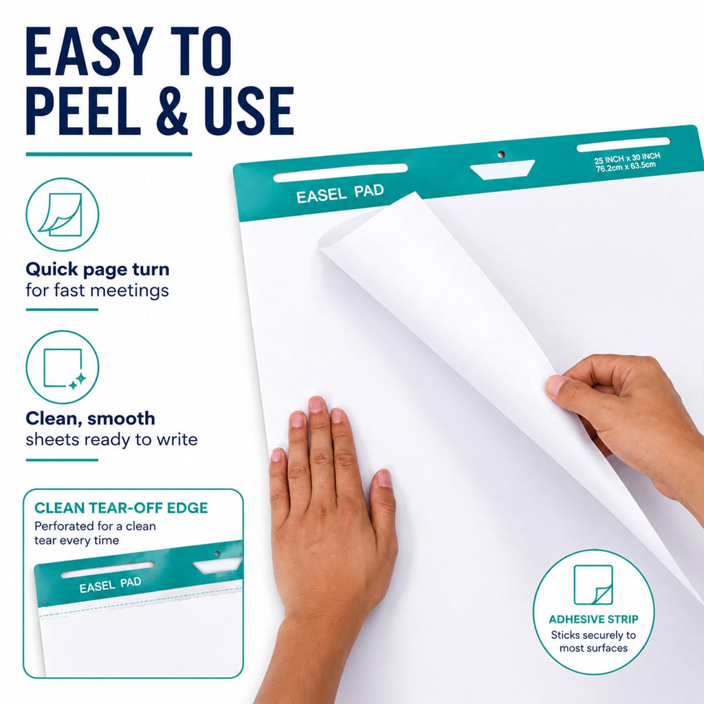 25 x 30 Inch Sticky Easel Pad, 30 Sheets, 8 Pads F77379