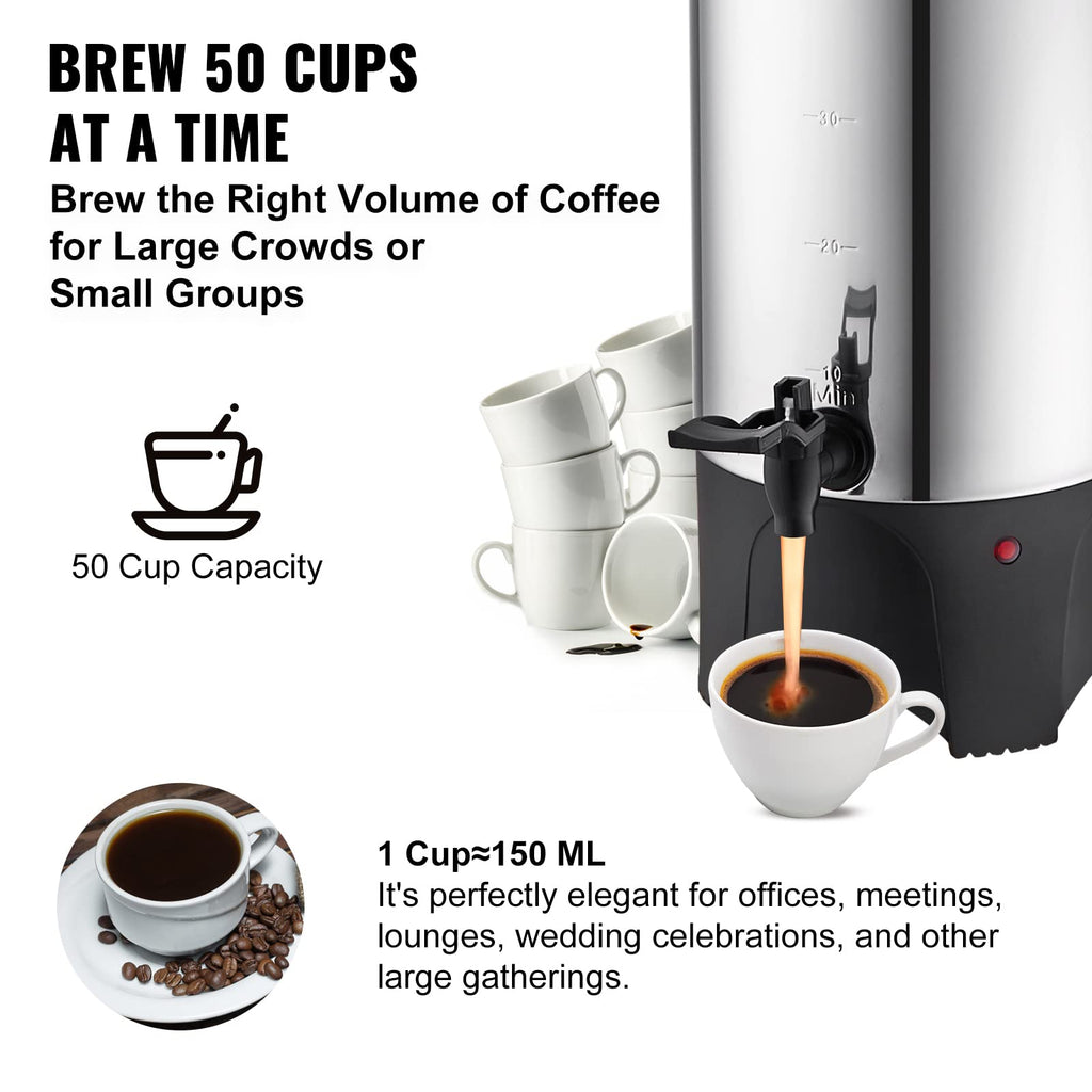 50 Cups Stainless Steel Commercial Coffee Urn W43998