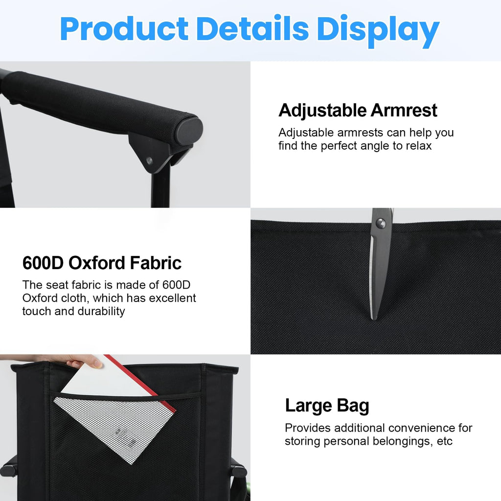 2 Pcs Folding Stadium Seat with Back Support and Cushion X676803