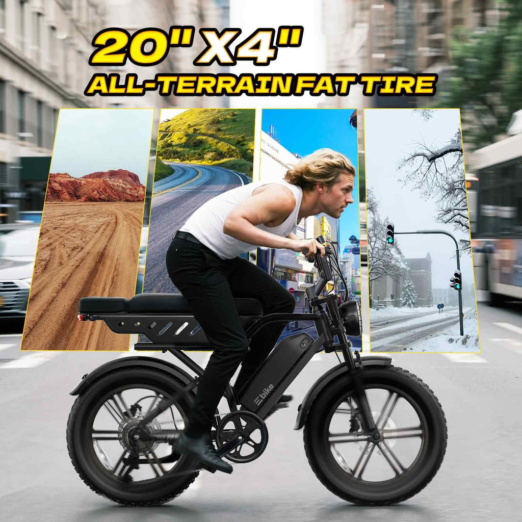 Electric Bike 48V 15Ah Battery 20"x4" Fat Tire Q65159