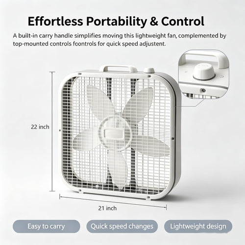 20 Inch 3-Speed Box Fan with Top Handle O19825