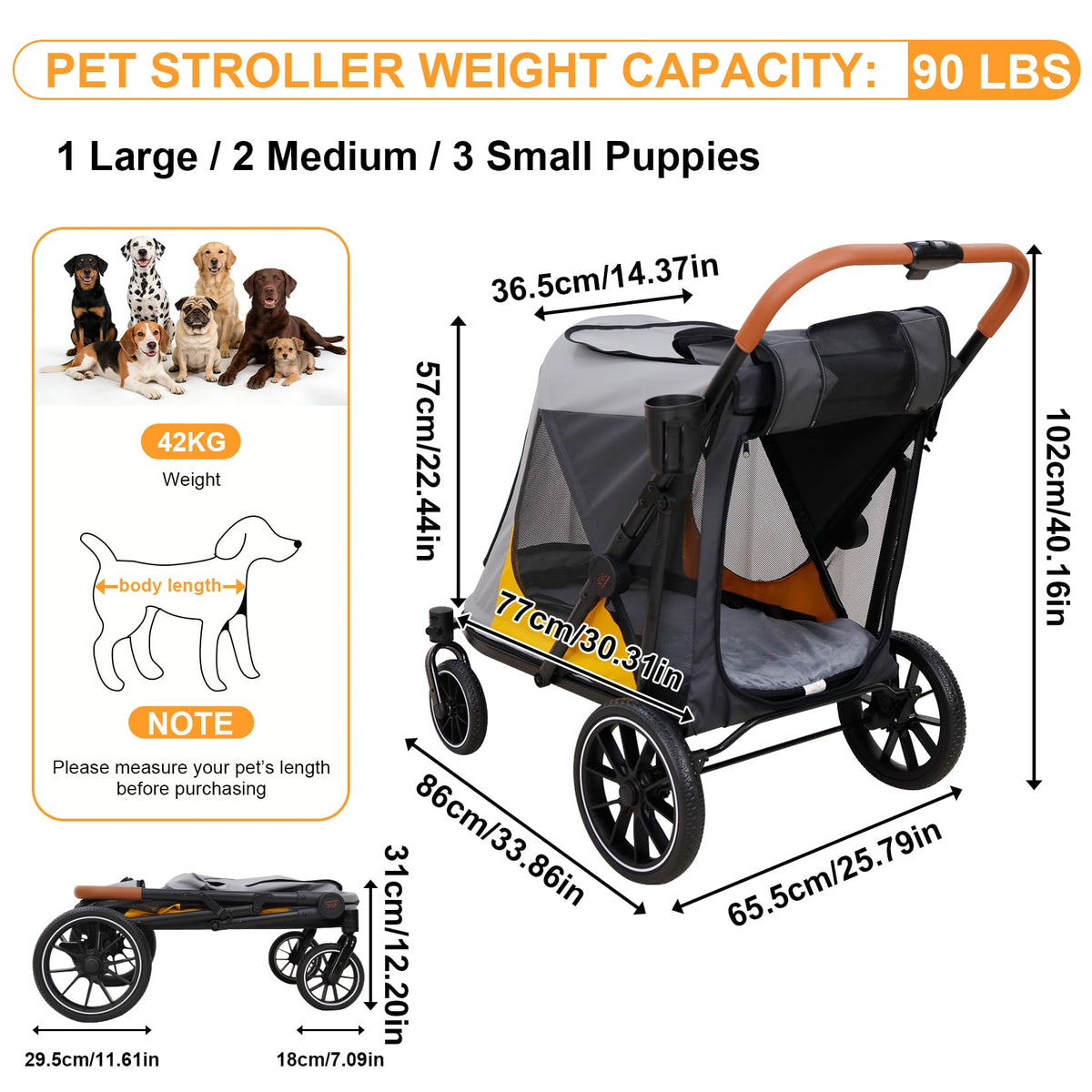 Large Dog Stroller with Dual Entry X20283