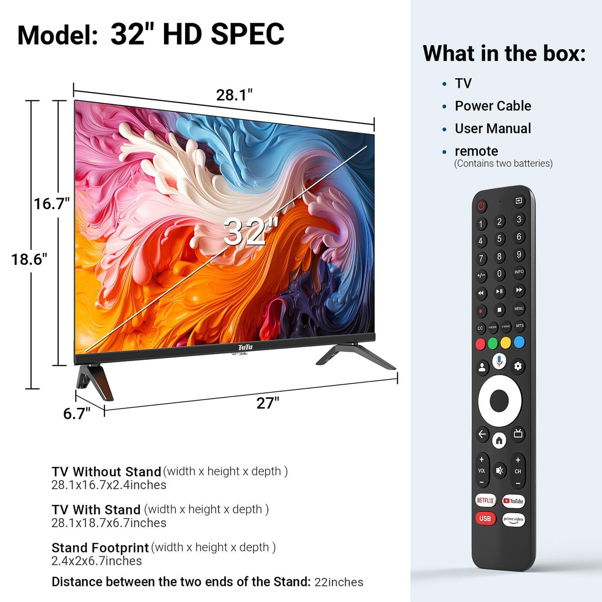 32 Inch 720P HD Smart LED TV A71703