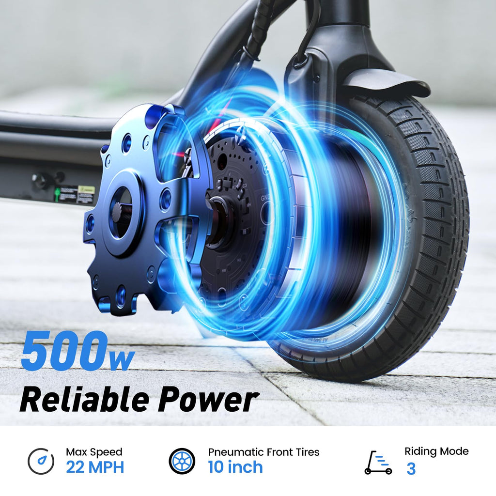 Electric Scooter, 28 Miles Range, 23 MPH Speed, 10" Tire, 1000W Motor, Foldable V148