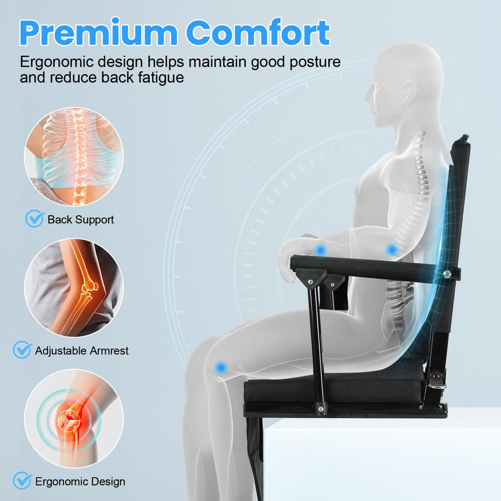 2 Pcs Folding Stadium Seat with Back Support and Cushion X676803