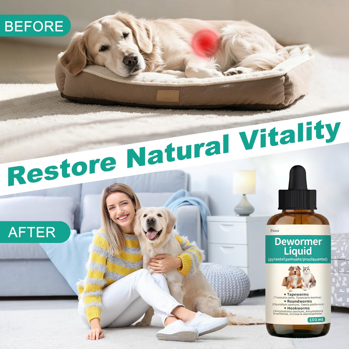 Broad Spectrum Dewormer Liquid for Cats and Dogs 100 mL I5279