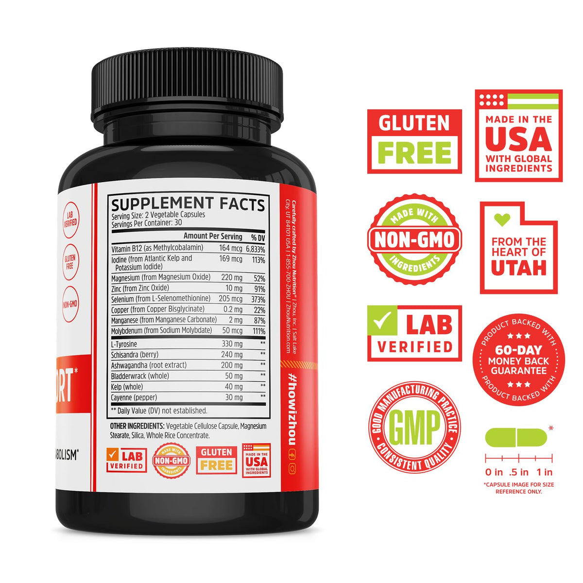 Thyroid Support Supplement 60 Veggie Capsules I5185