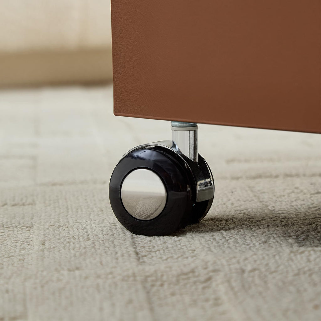 Brown MDF Leather Accent Table L391