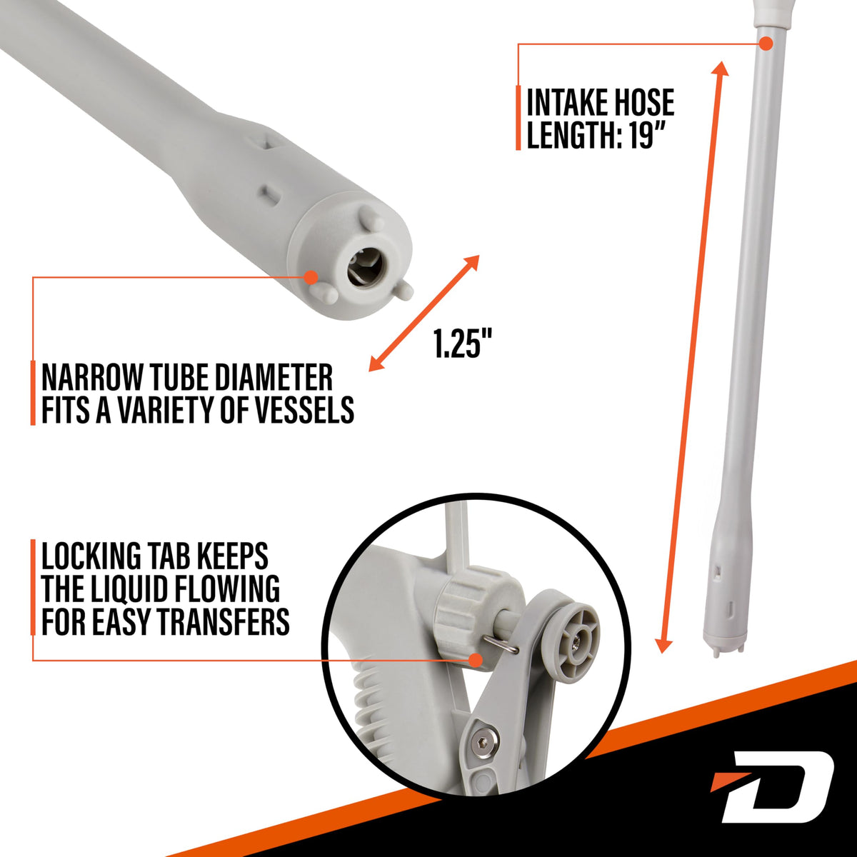 Stick Fuel Pump with Trigger Nozzle and 51in Clear Hose T403