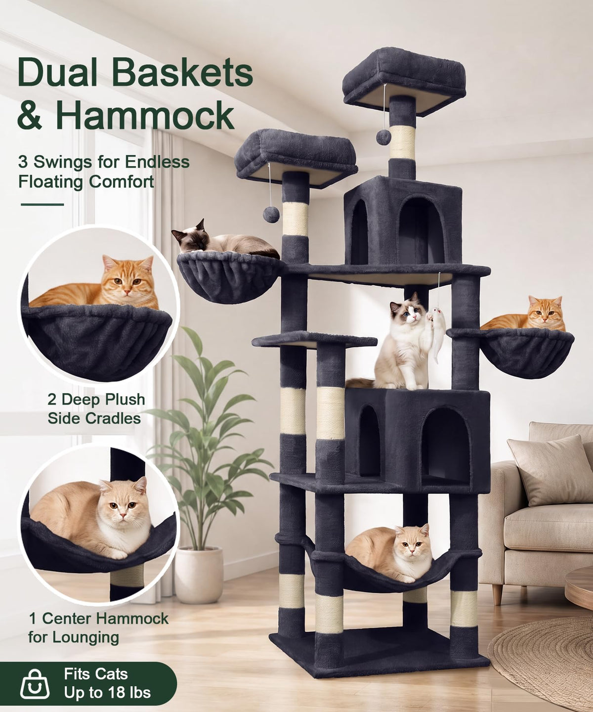 70 Inch Heavy Duty Cat Tree F52155