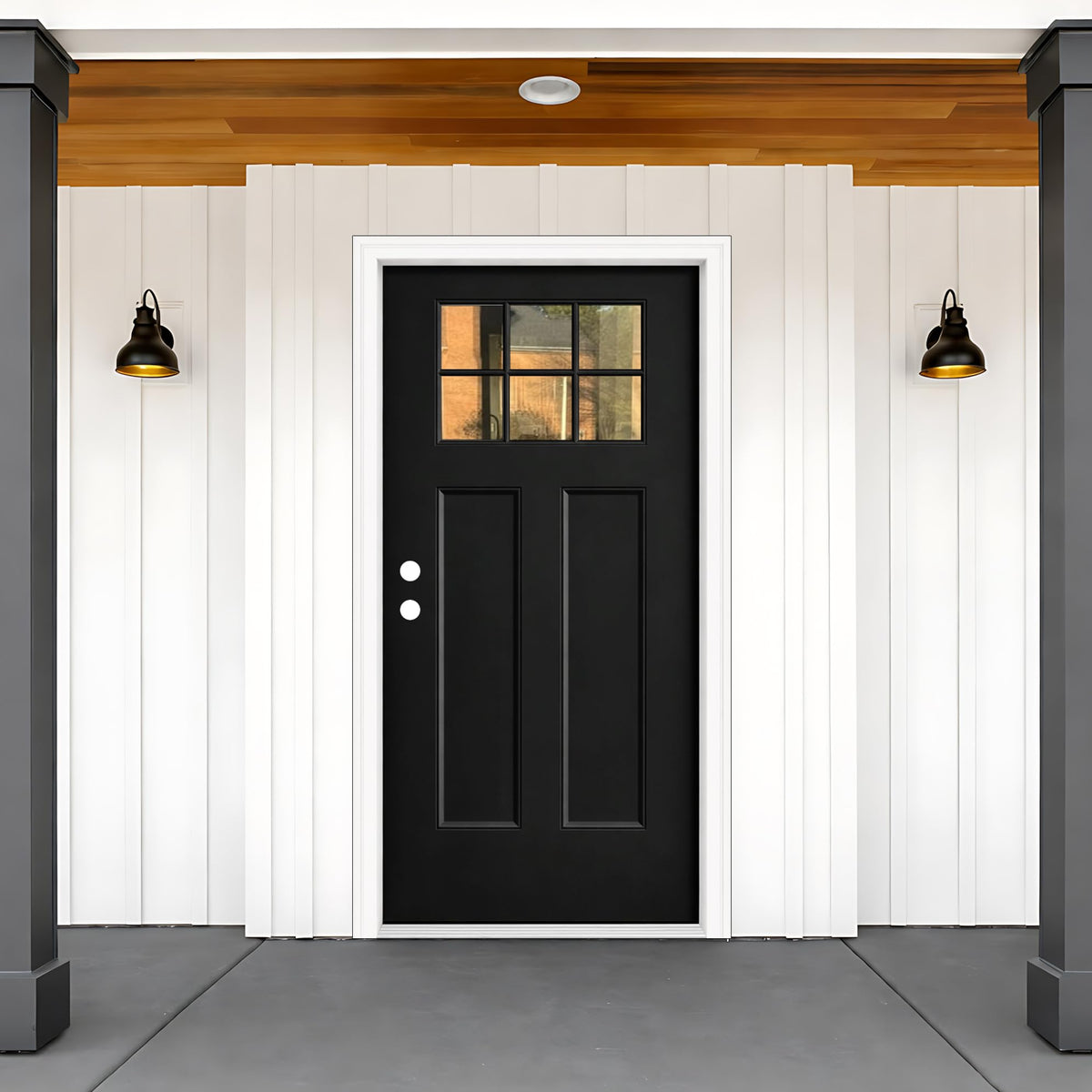 36 x 80 Black Fiberglass Entry Door V4987