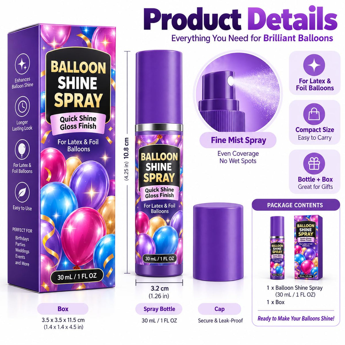 Balloon Shine Spray 3 Pack S73800