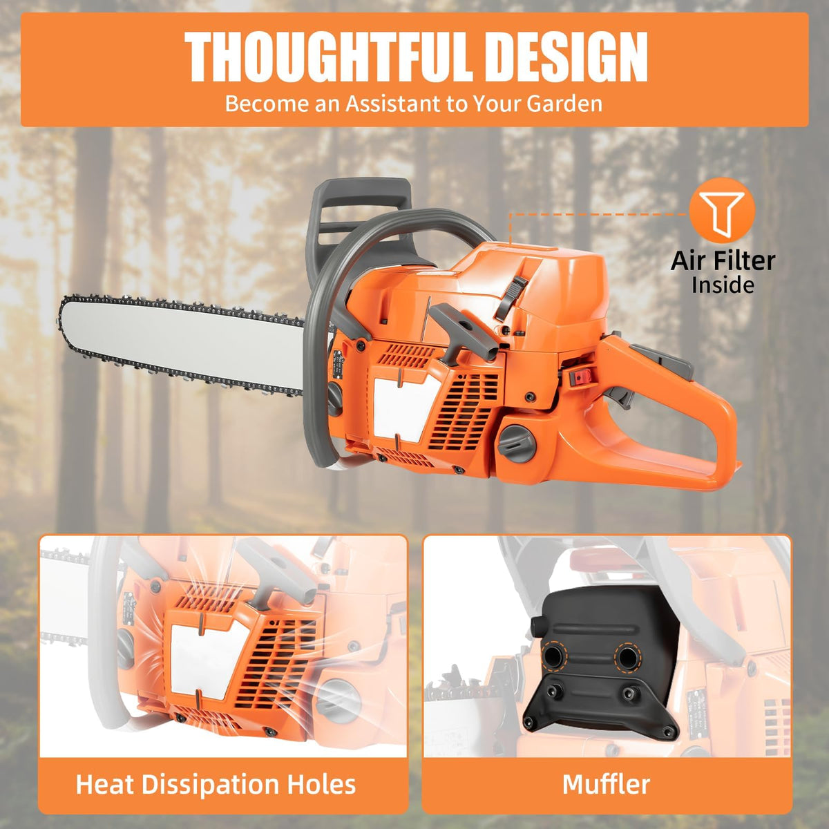 72CC 24inch 2-Cycle Gas Powered Chainsaw A677