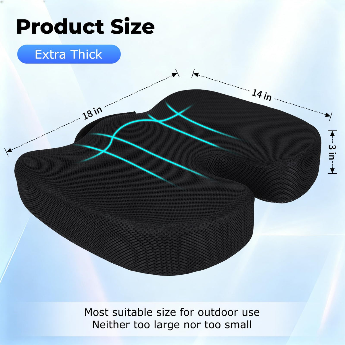Breathable Mesh 18x14x3 inches Stadium Seat Cushions M63303