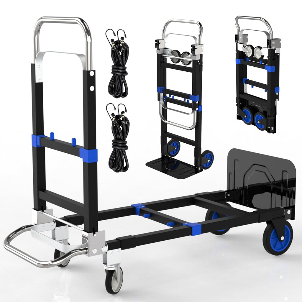 Heavy Duty 4 Wheels 500 Lbs Load Convertible Hand Truck Dolly Cart F3363