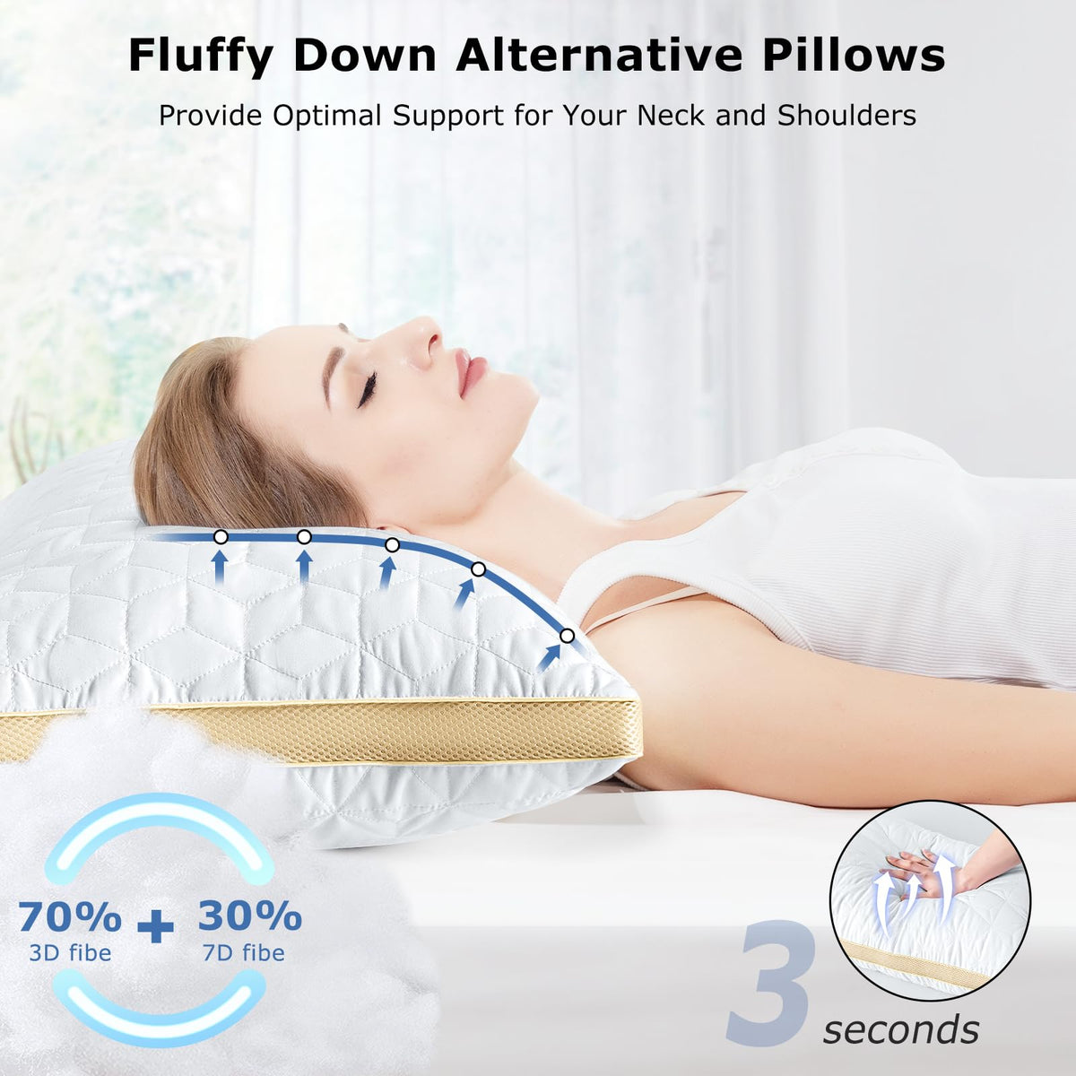 King Size Cooling Down Alternative Pillows Set of 2 Z7778