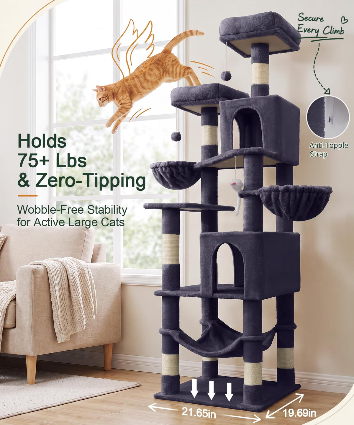 70 Inch Heavy Duty Cat Tree F52155