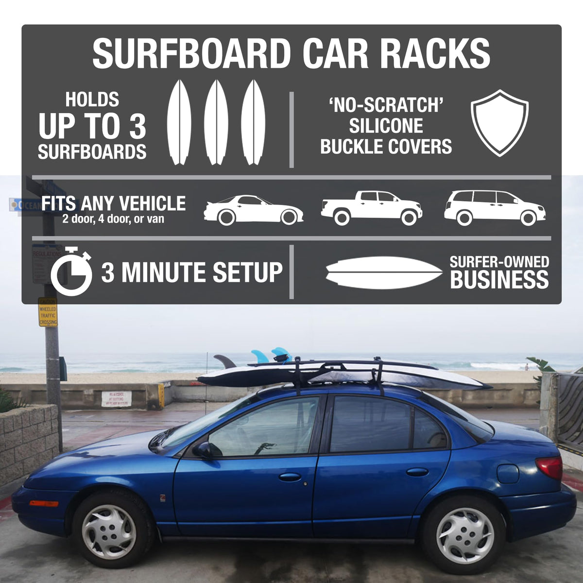 Padded Surfboard Car Racks O198