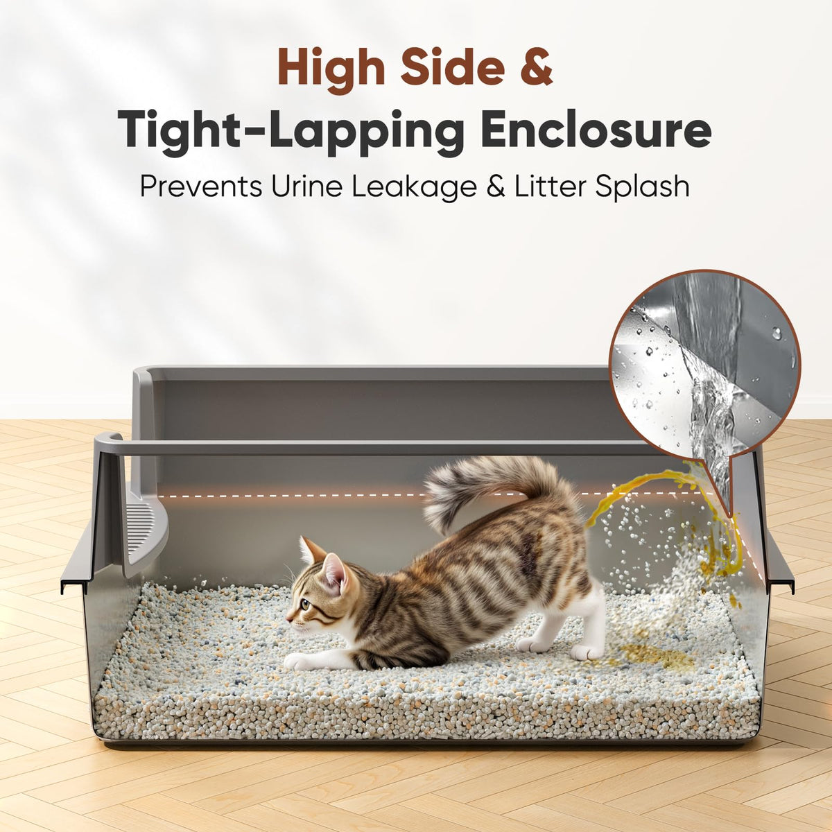 Extra Large Stainless Steel Litter Box with Lid F2631