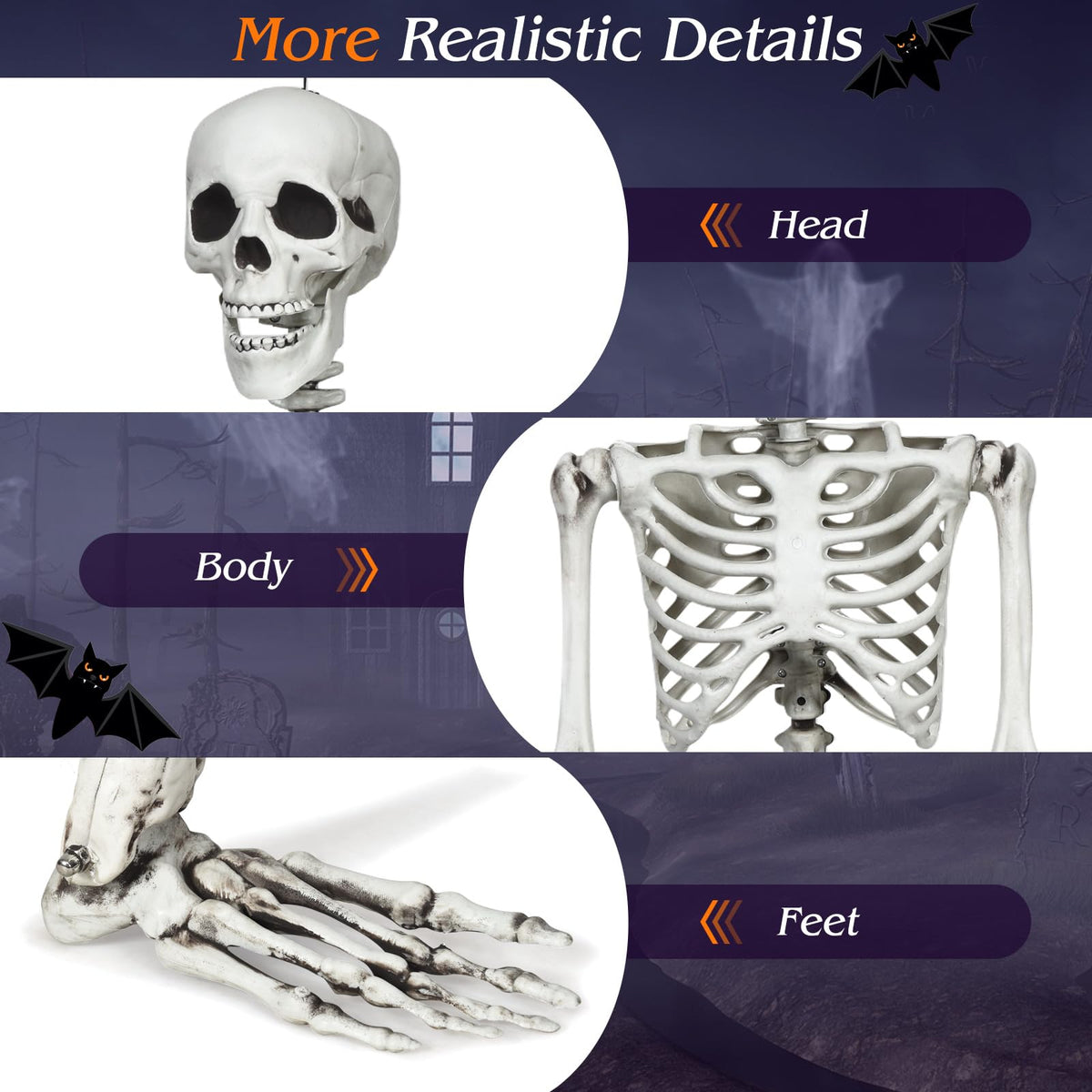 5.4 FT Posable Skeleton Decoration Y341070