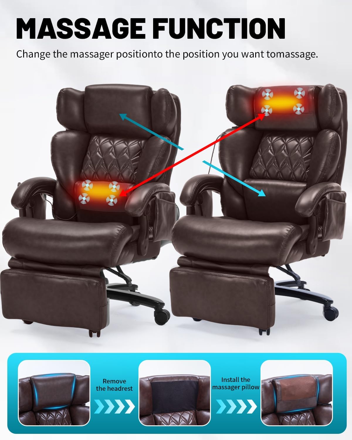 Massage Office Chair with Foot Rest A61138