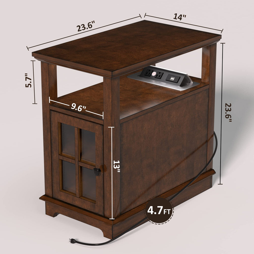 End Table with Charging Station and Storage T9162