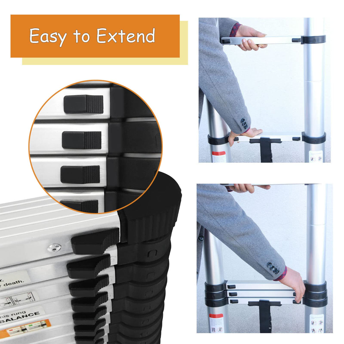 20.3ft Aluminum Telescoping Ladder 330lbs M271
