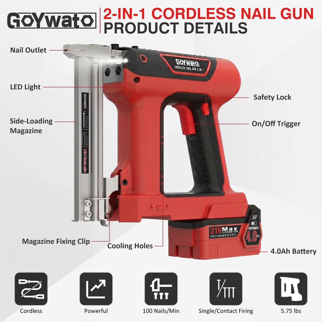 18GA Cordless Stapler Gun A754