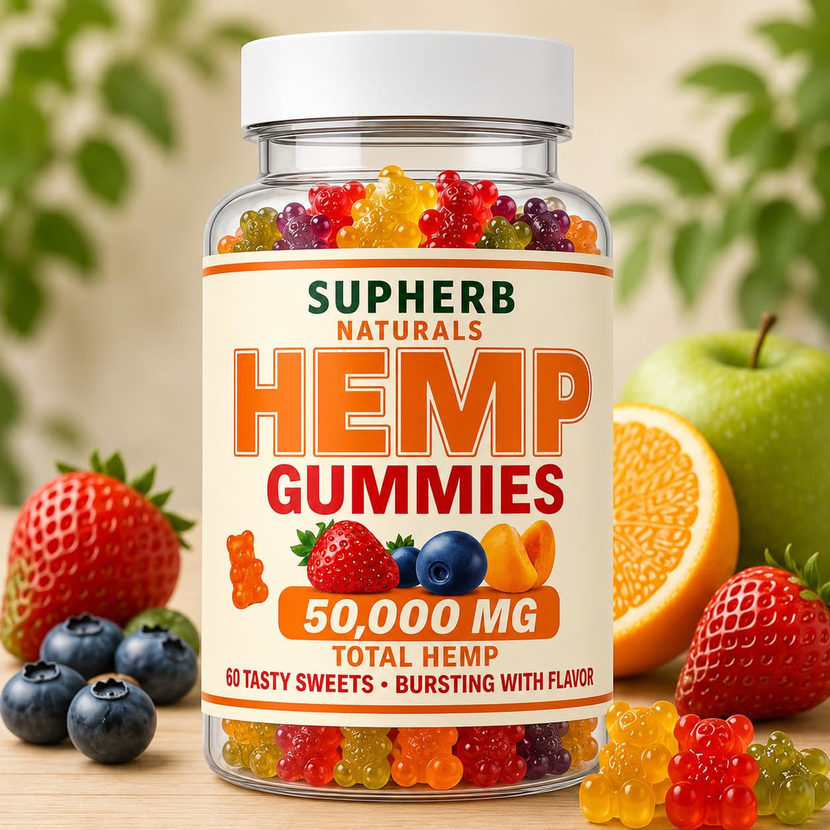 Sugar Free Vegan Hemp Gummies, 60 Count Y262