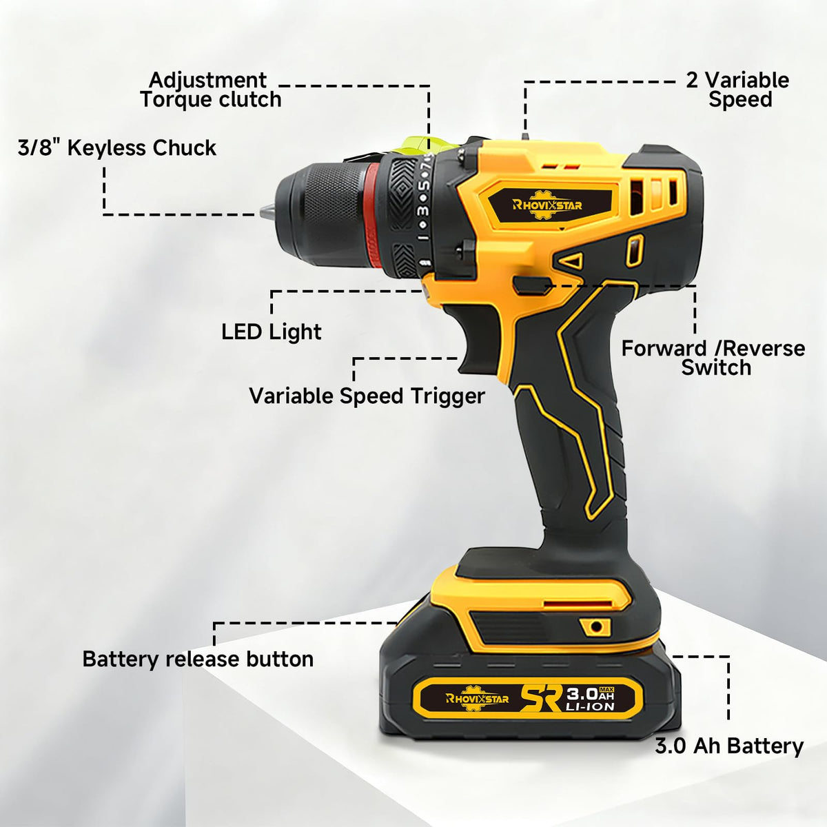 Cordless 20V Power Drill 3/8-Inch Keyless Chuck I21670