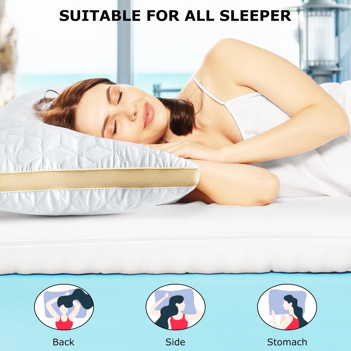 King Size Cooling Down Alternative Pillows Set of 2 Z7778