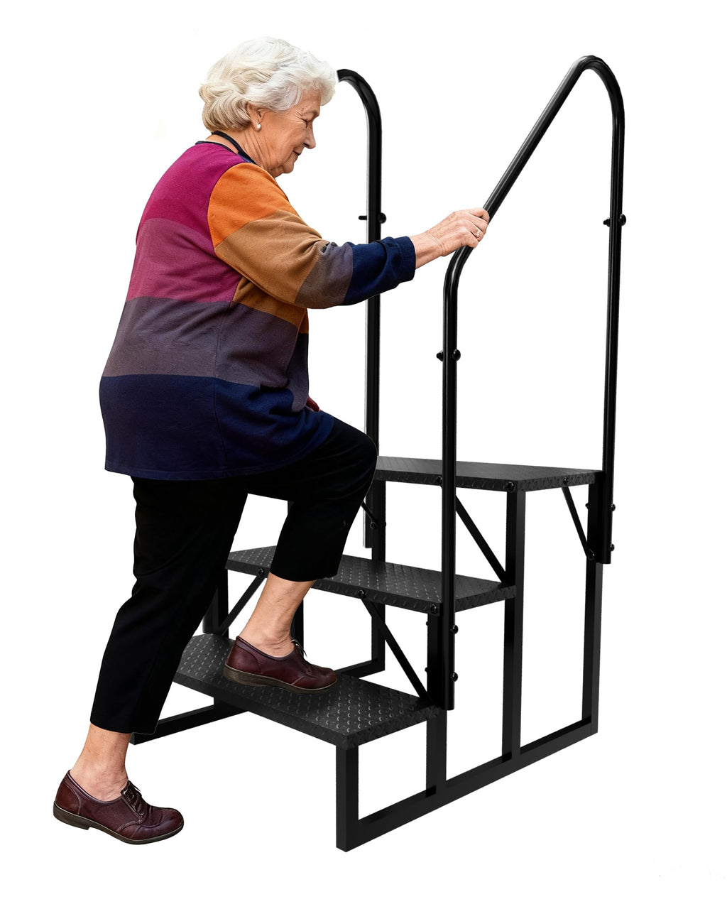 3 Step RV Steps with 2 Handrails C439154
