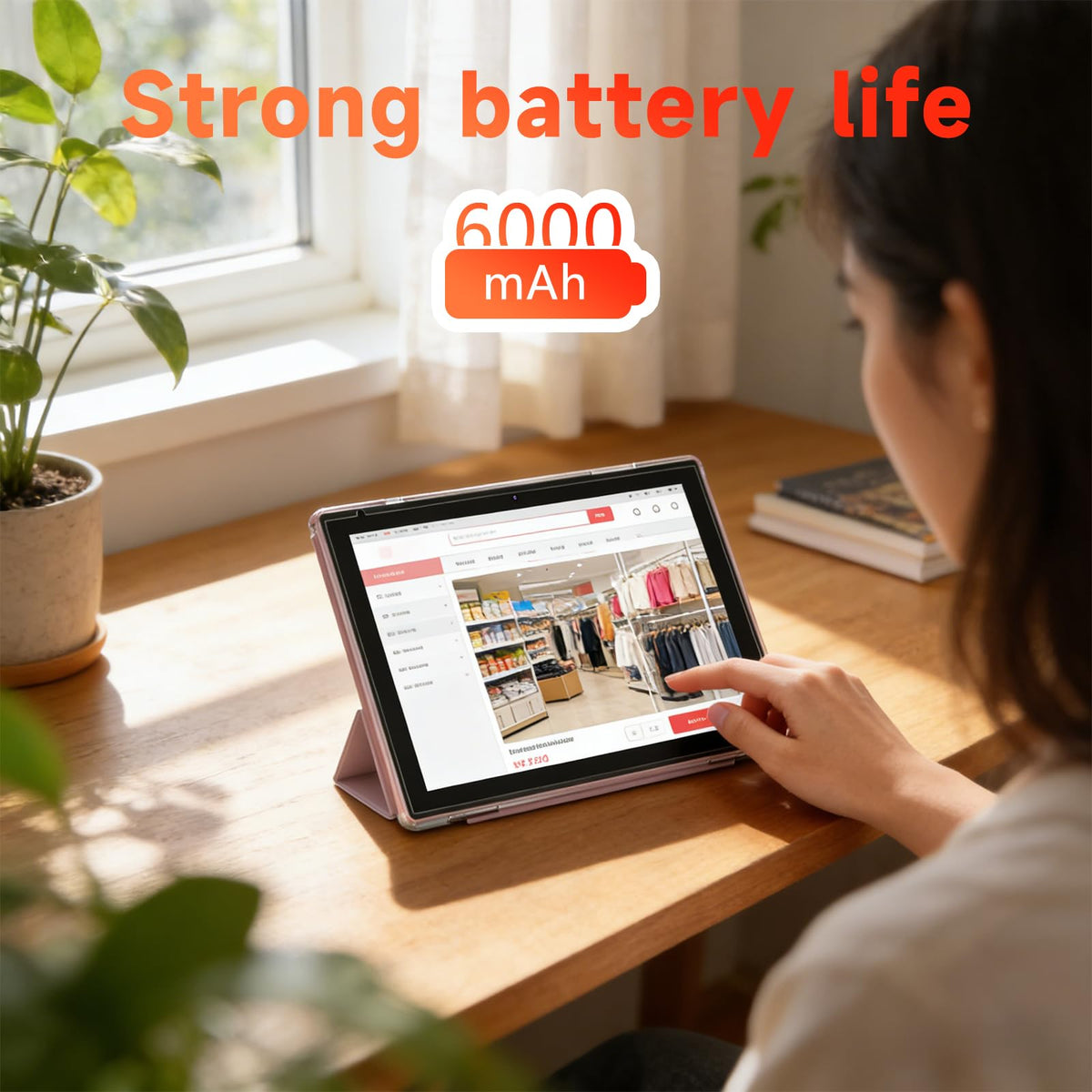 10 Inch Android Tablet, 8GB RAM 32GB Storage, HD IPS Display, 6000mAh Battery, with Case & Stylus Pen L91431