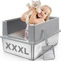 Extra Large Stainless Steel Litter Box with Lid F2631