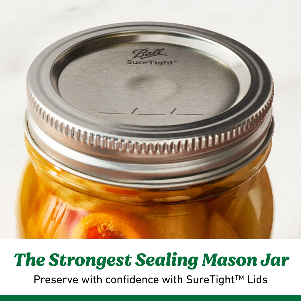 Regular Mouth Pint Glass Mason Jars, 16oz, 8-Count Q5952