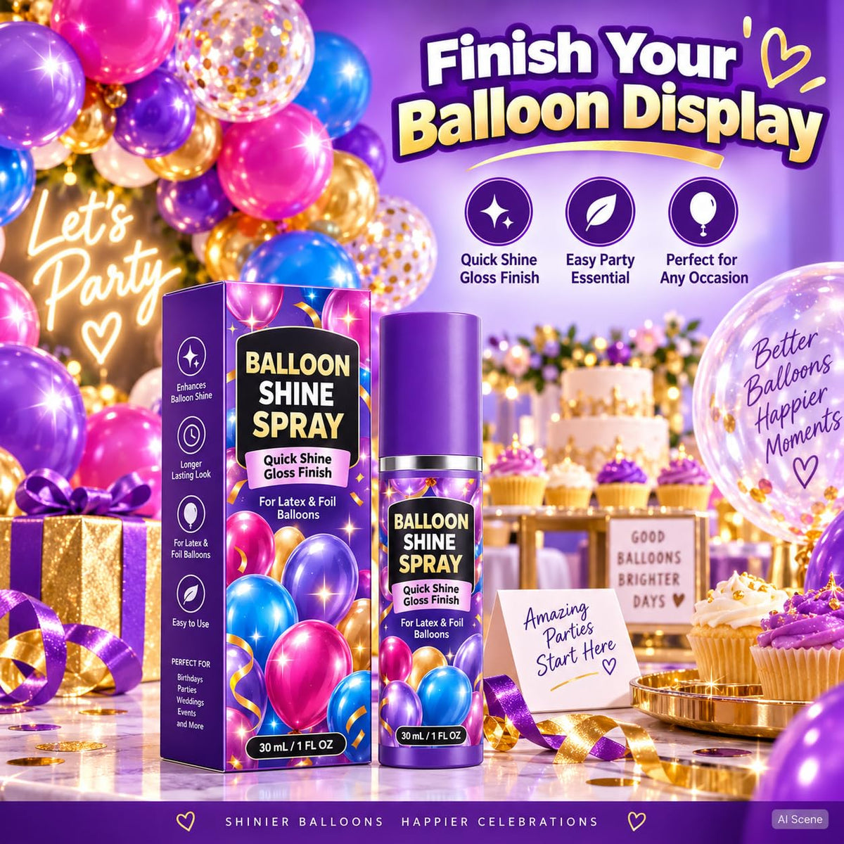 Balloon Shine Spray 3 Pack S73800