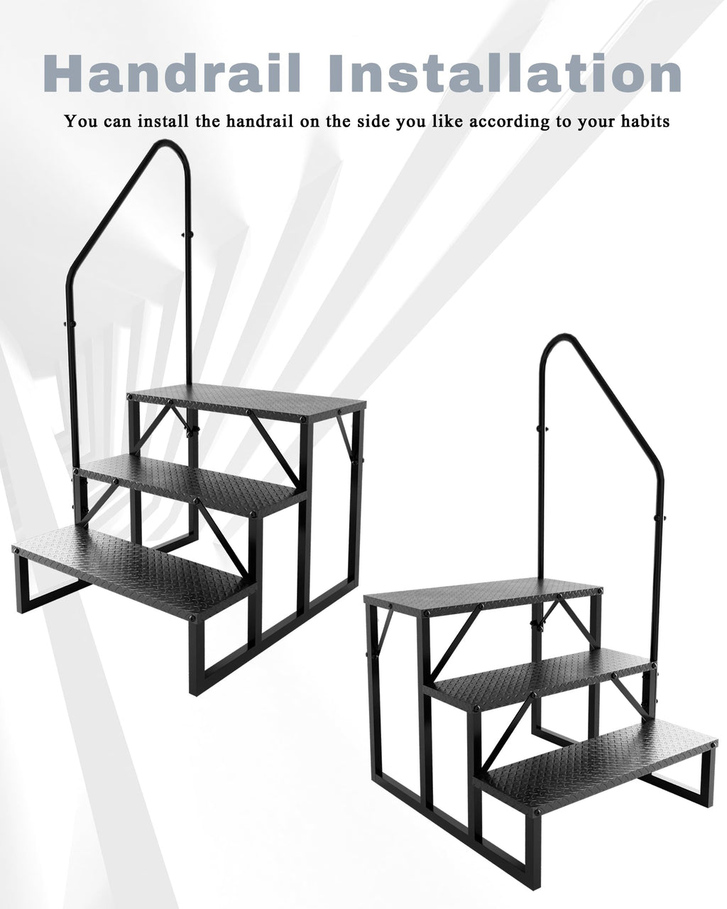 3 Step RV Steps with 2 Handrails C439154
