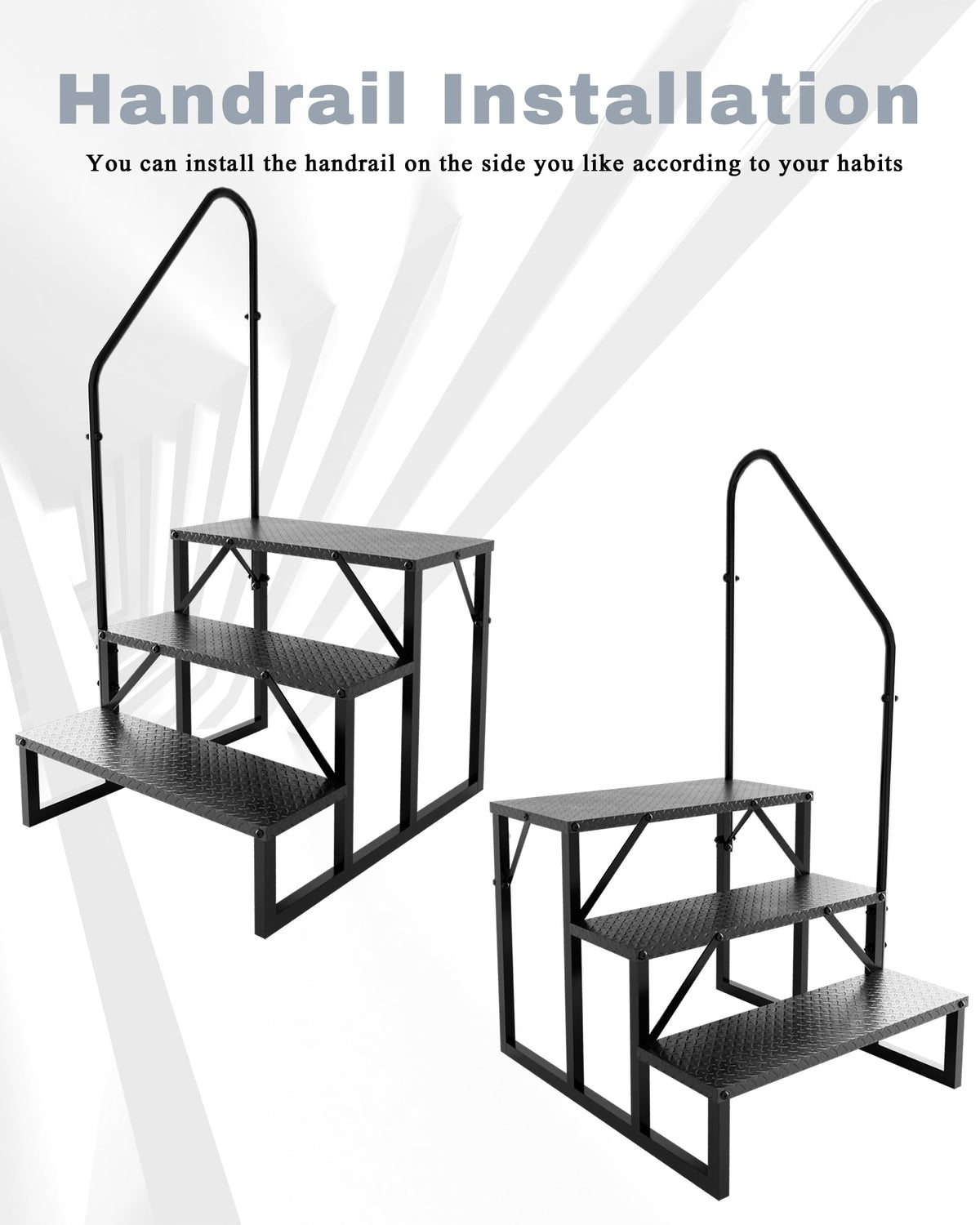 3 Step RV Steps with 2 Handrails C439154