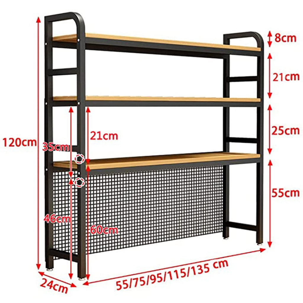 Adjustable Wood Metal Desktop Bookshelf Y371133