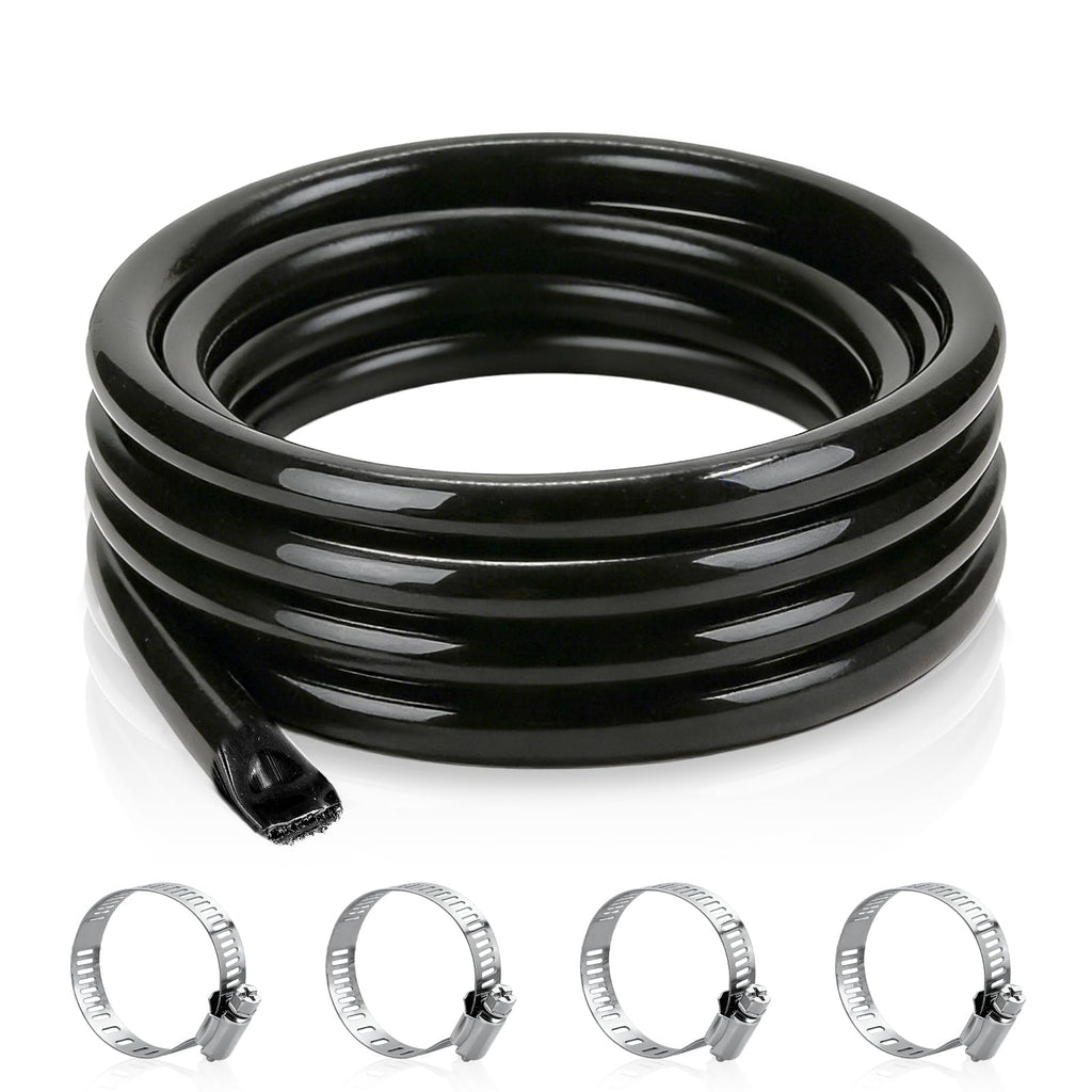 3/4 Inch ID x 100ft PVC Hose with 4 Stainless Steel Hose Clamps C379244