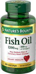 Fish Oil Omega 3 Supplements 1200mg 60 Softgels W983873